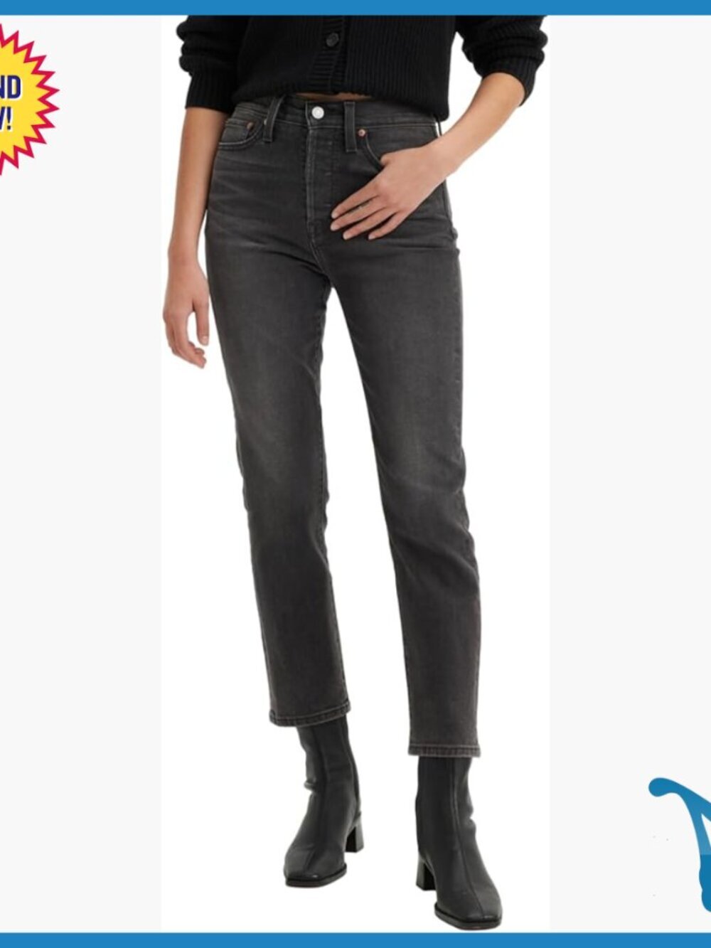 Straight Leg Jeans with Wedgie Fit, Stretch Denim, High Rise